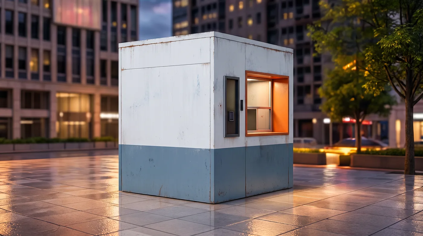 Before: the decommissioned kiosk on the same spot